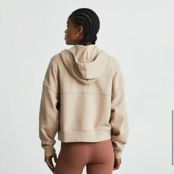 Everlane Track Organic Cotton Hoodie, Burnt Sugar, Size XS - Picture 2 of 6